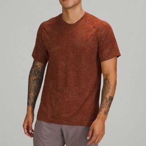 Lululemon Metal Vent Tech T 2.0 Disrupted Grid Delicate Mint / Date Brown XXL